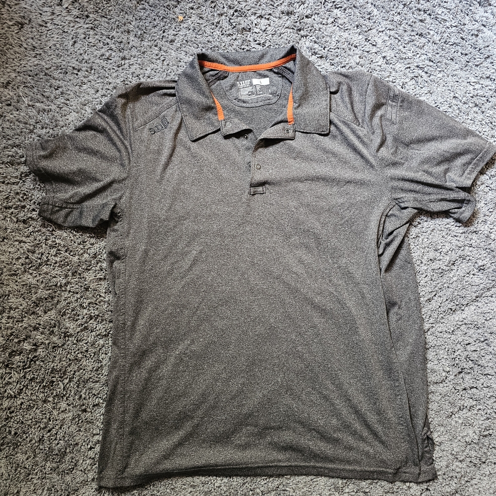 5.11 Tactical Charcoal Polo with Orange Accents